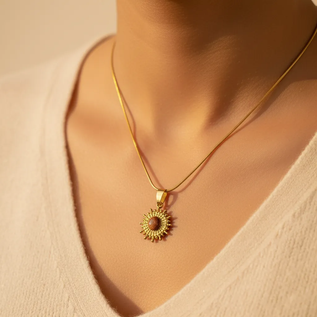 Sunburst Red Stone Necklace