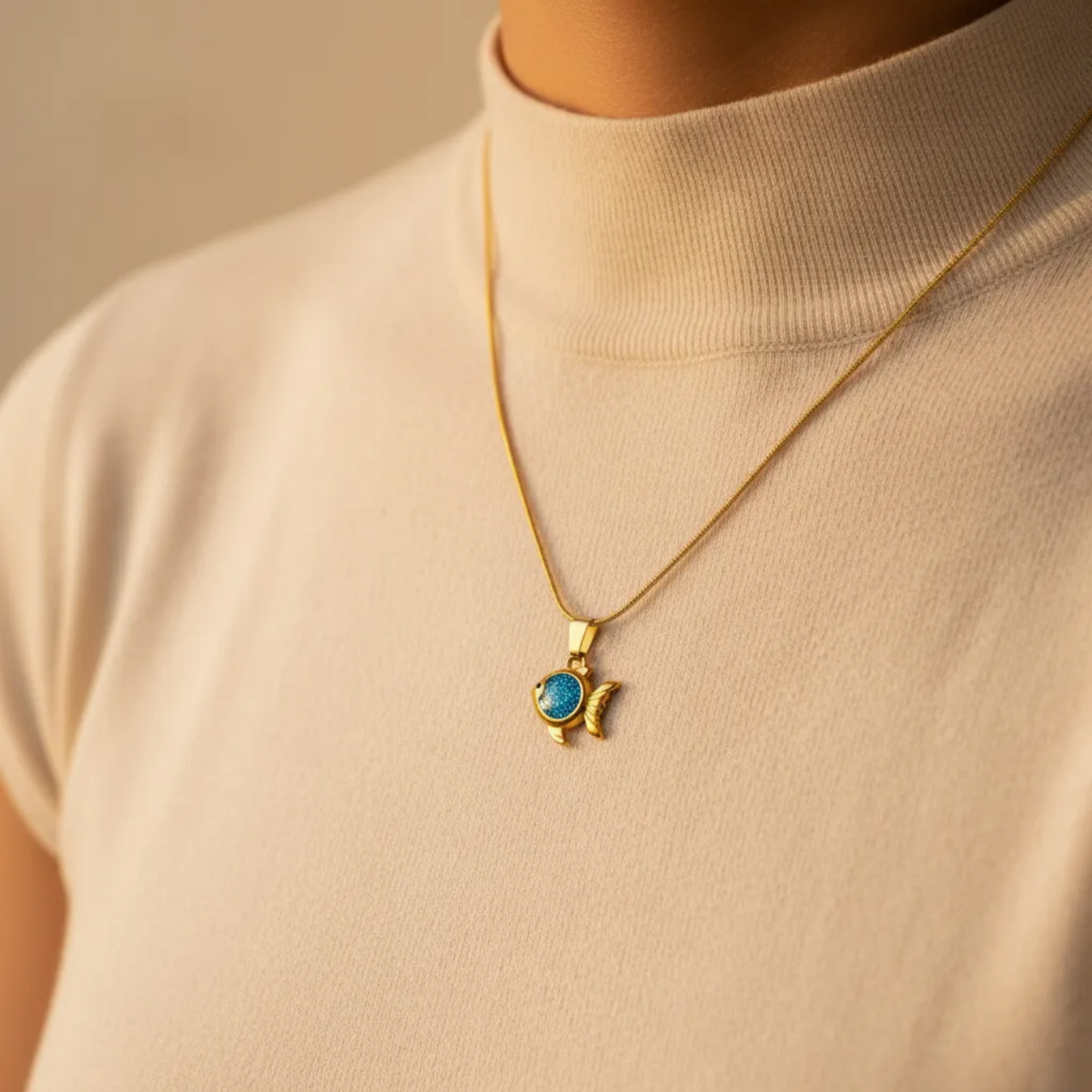 Blue Fish Pendant Necklace