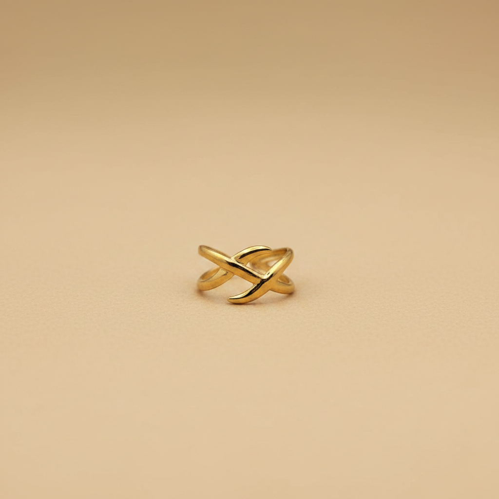 Gold Cross Wrap Minimal Ring