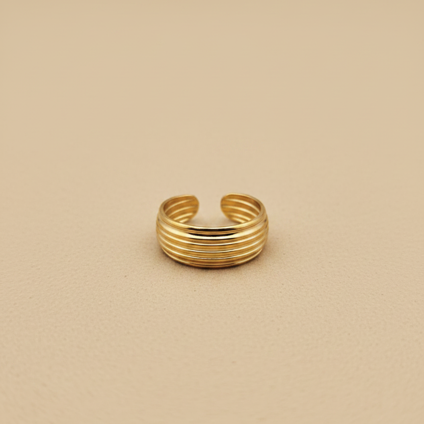 Gold Layered Band Adjustable Ring