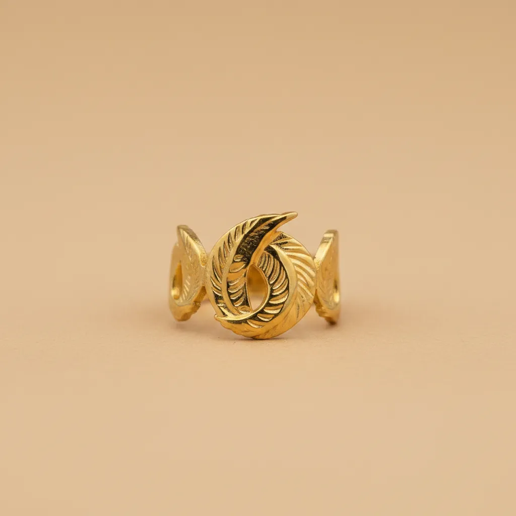 Gold Leaf Swirl Adjustable Ring