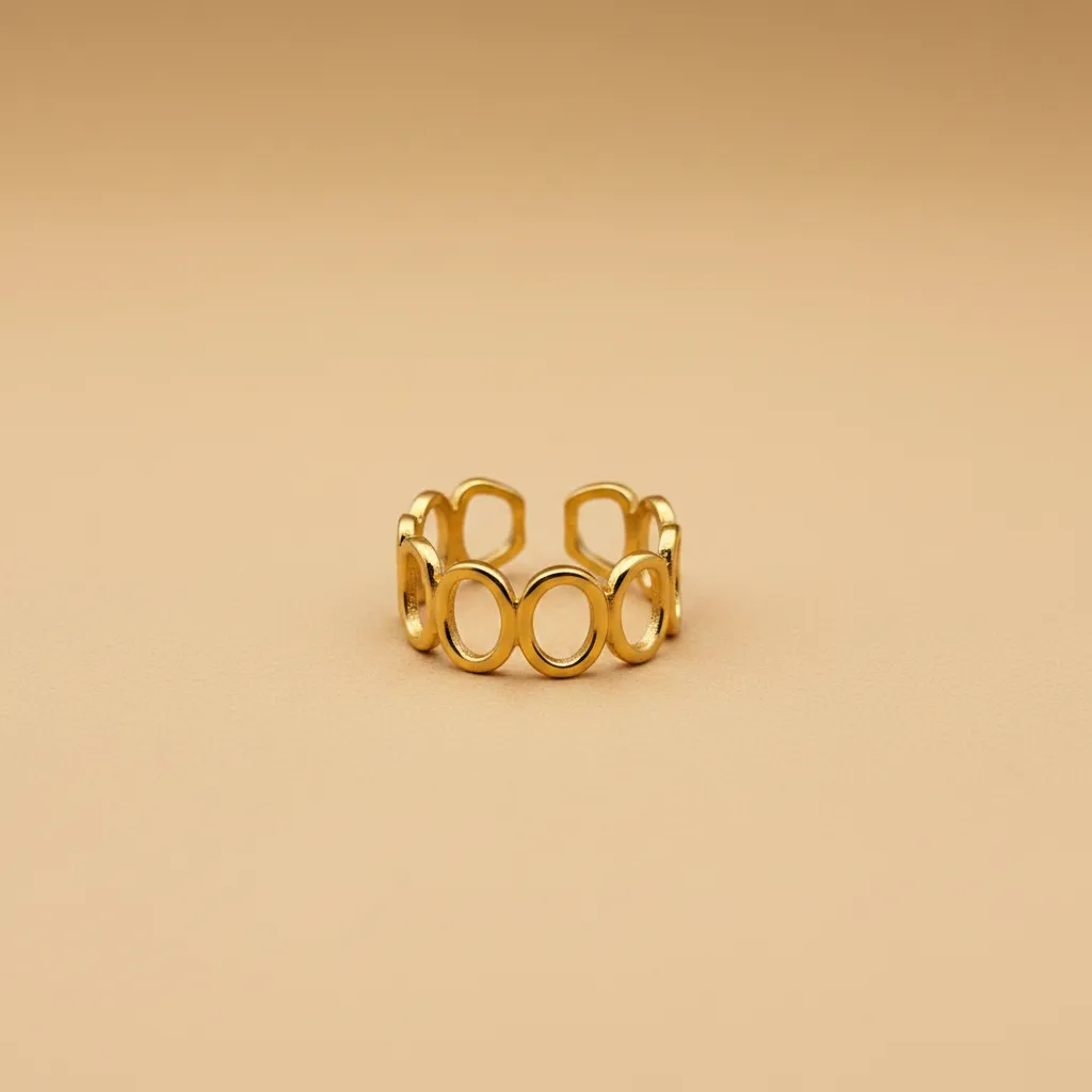 Gold Open Circle Adjustable Ring