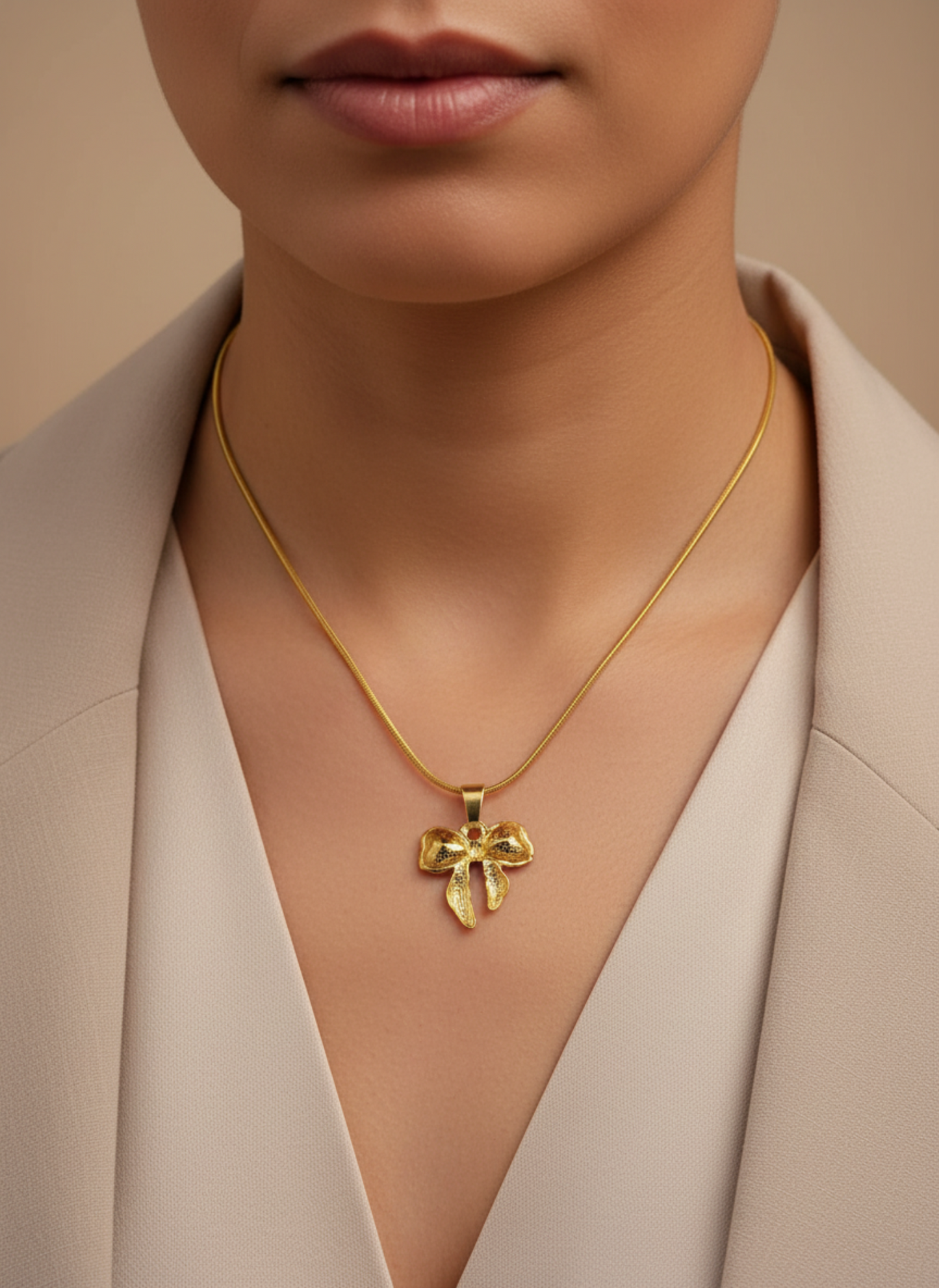 Gold Bow Necklace