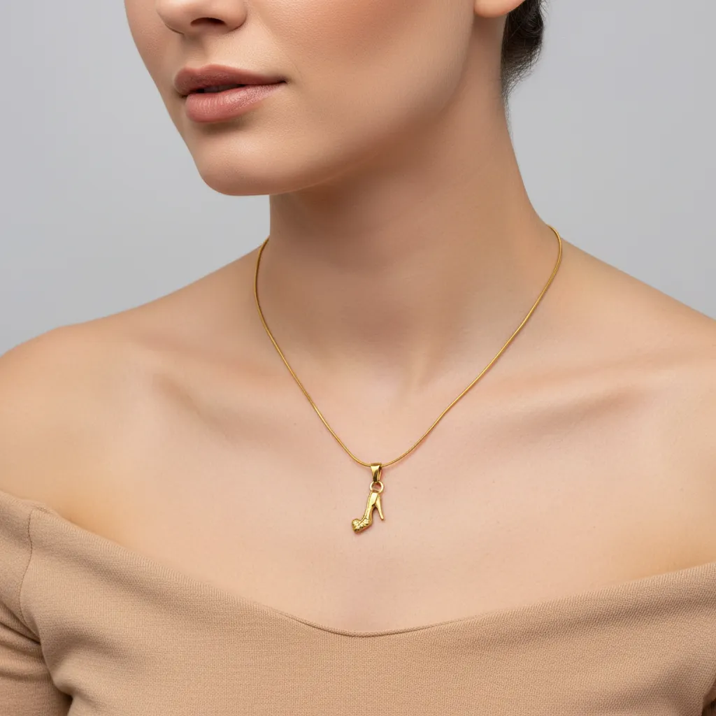 Gold High Heel Necklace