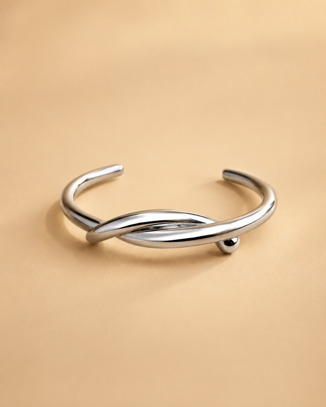 Silver Twist Knot Cuff Bracelet