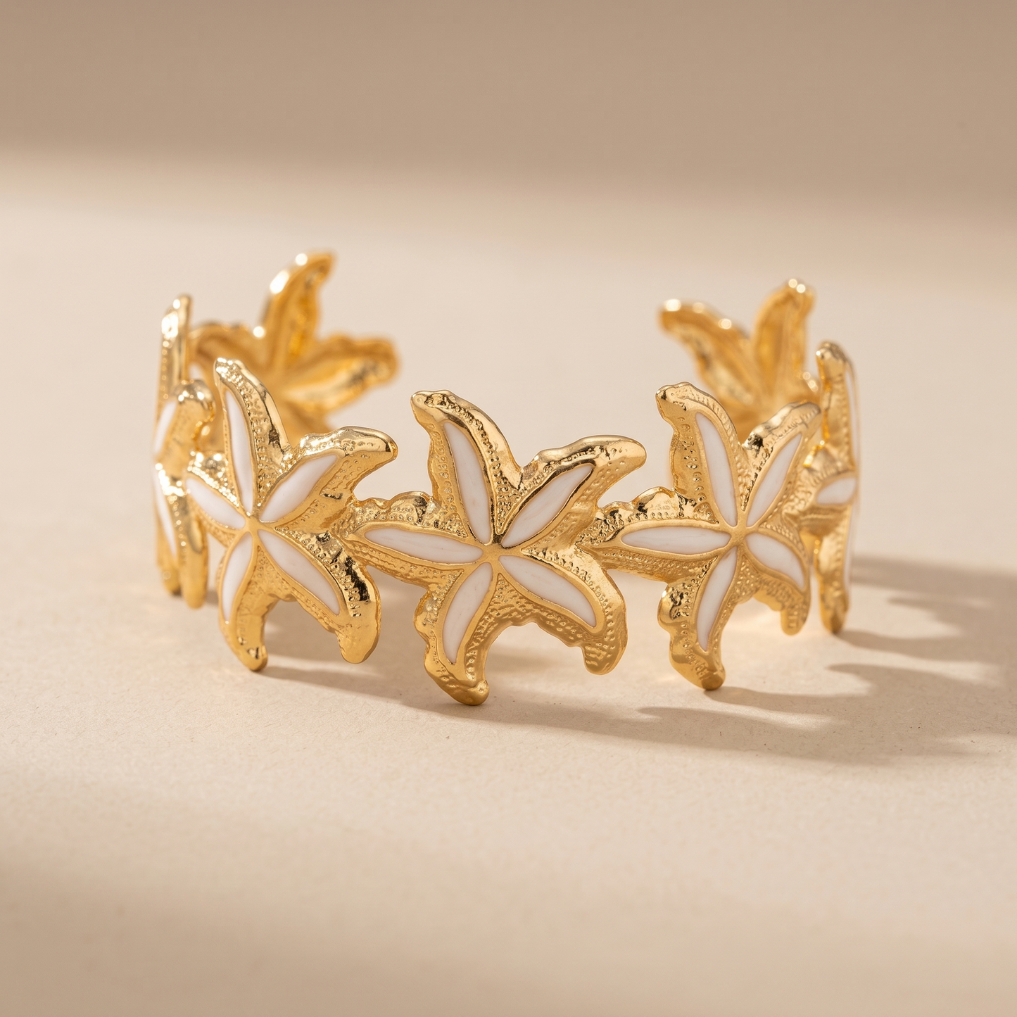 White Crystal Open Cuff Bracelet