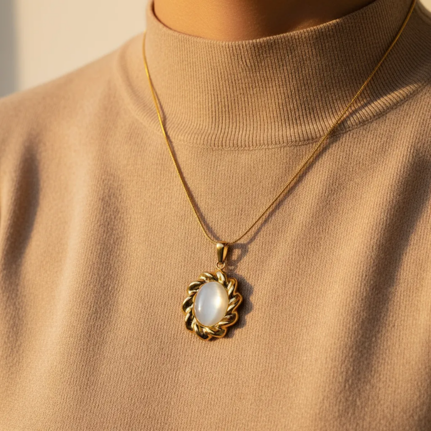 White Diamond Pendant Necklace