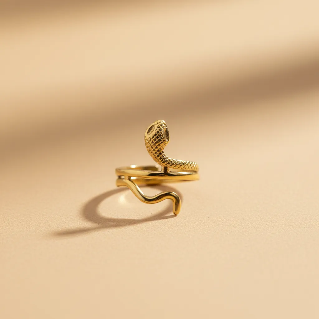 Gold Snake Wrap Adjustable Ring
