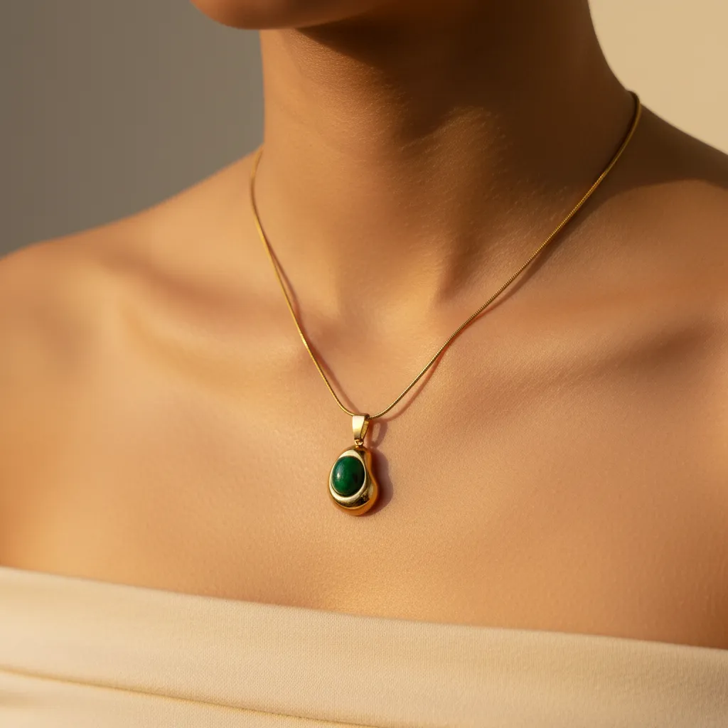 Organic Green Pendant Necklace