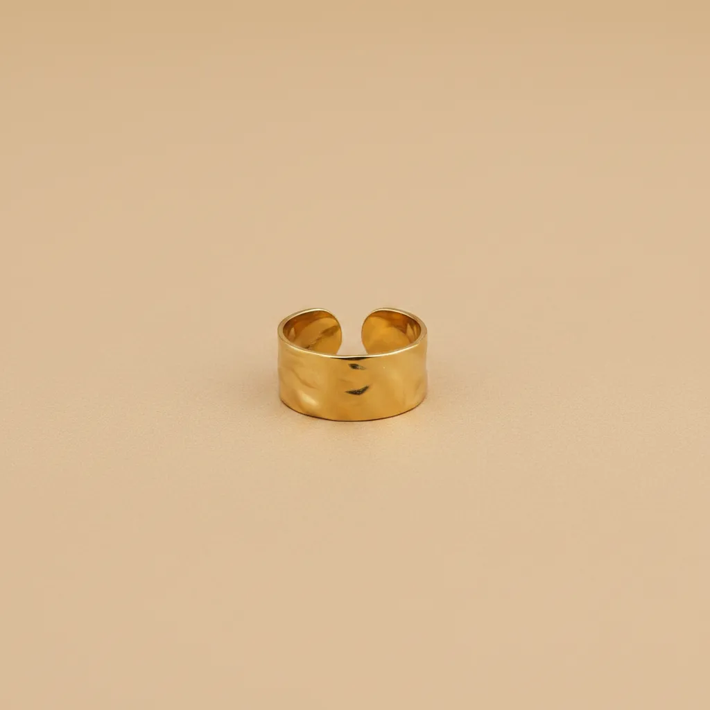 Gold Wide Band Adjustable Ring