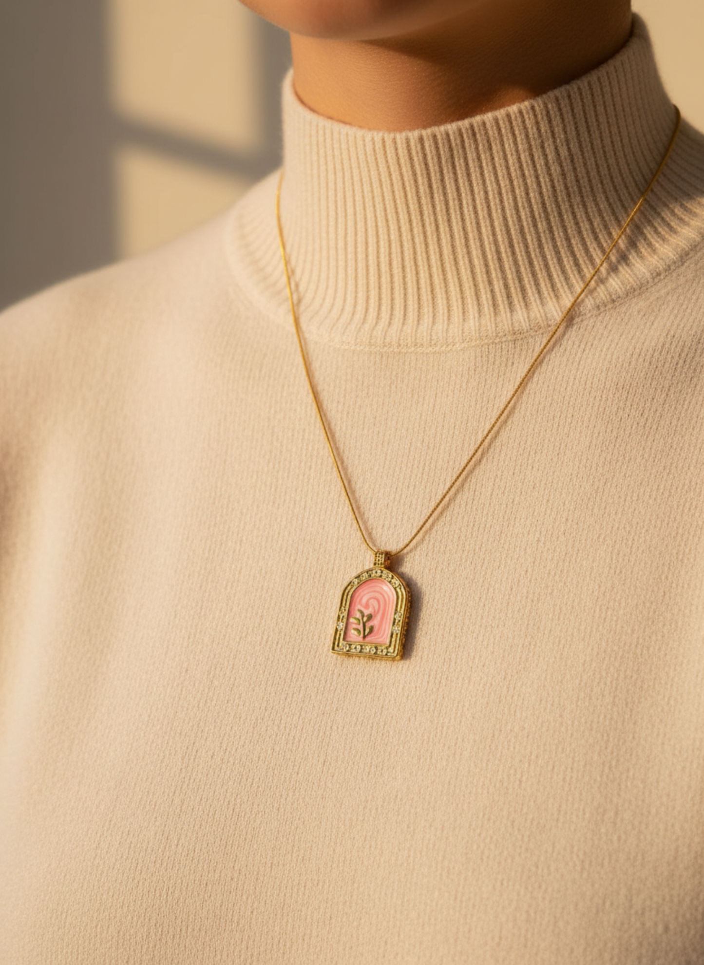 Vintage Botanical Pendant Necklace
