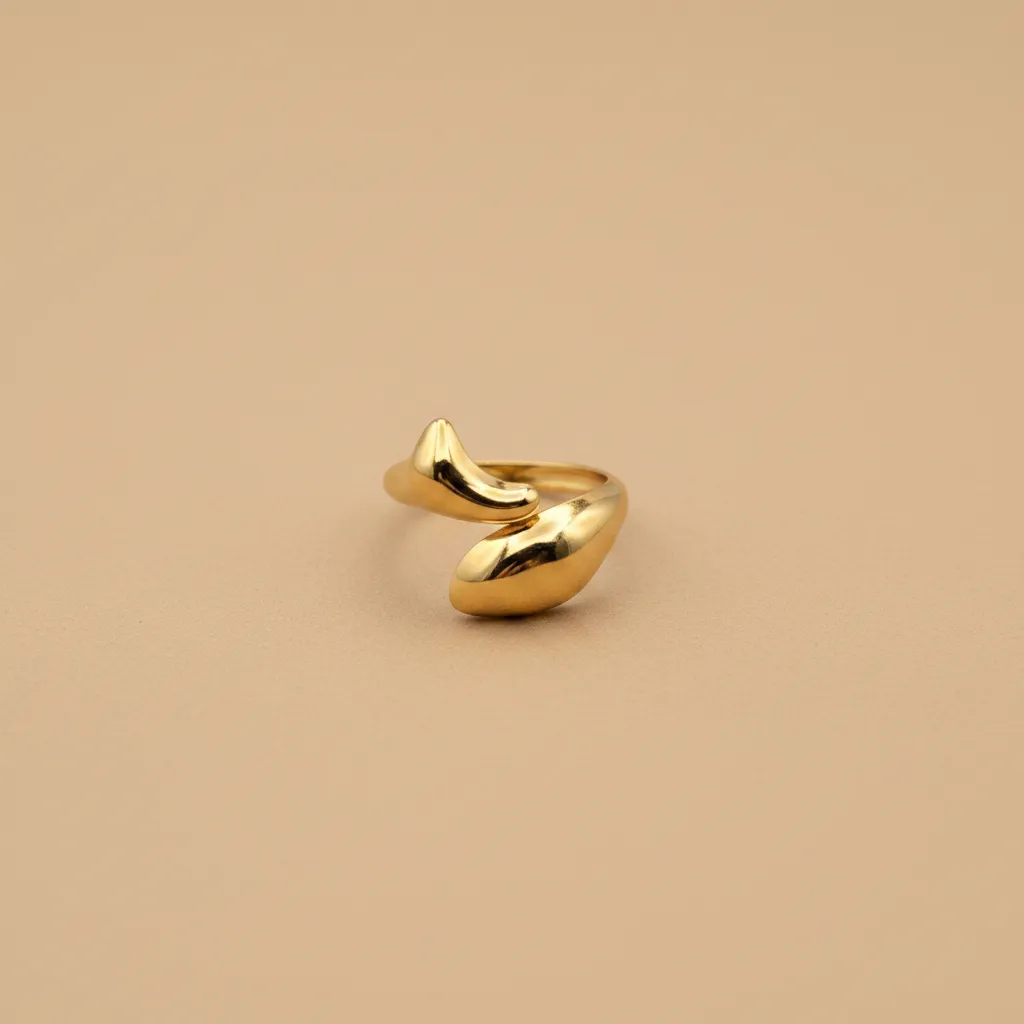 Gold Fluid Wrap Adjustable Ring