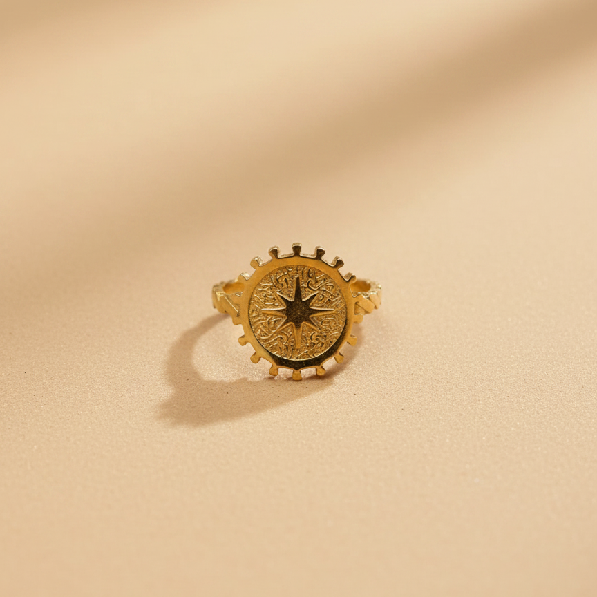 Gold Sun Adjustable Ring