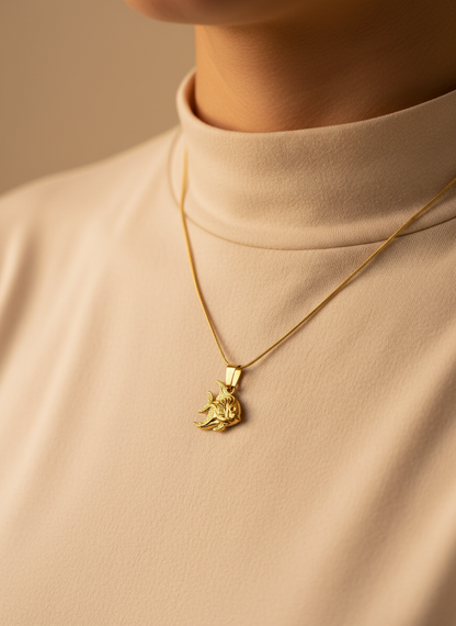 Gold Fish Pendant Necklace