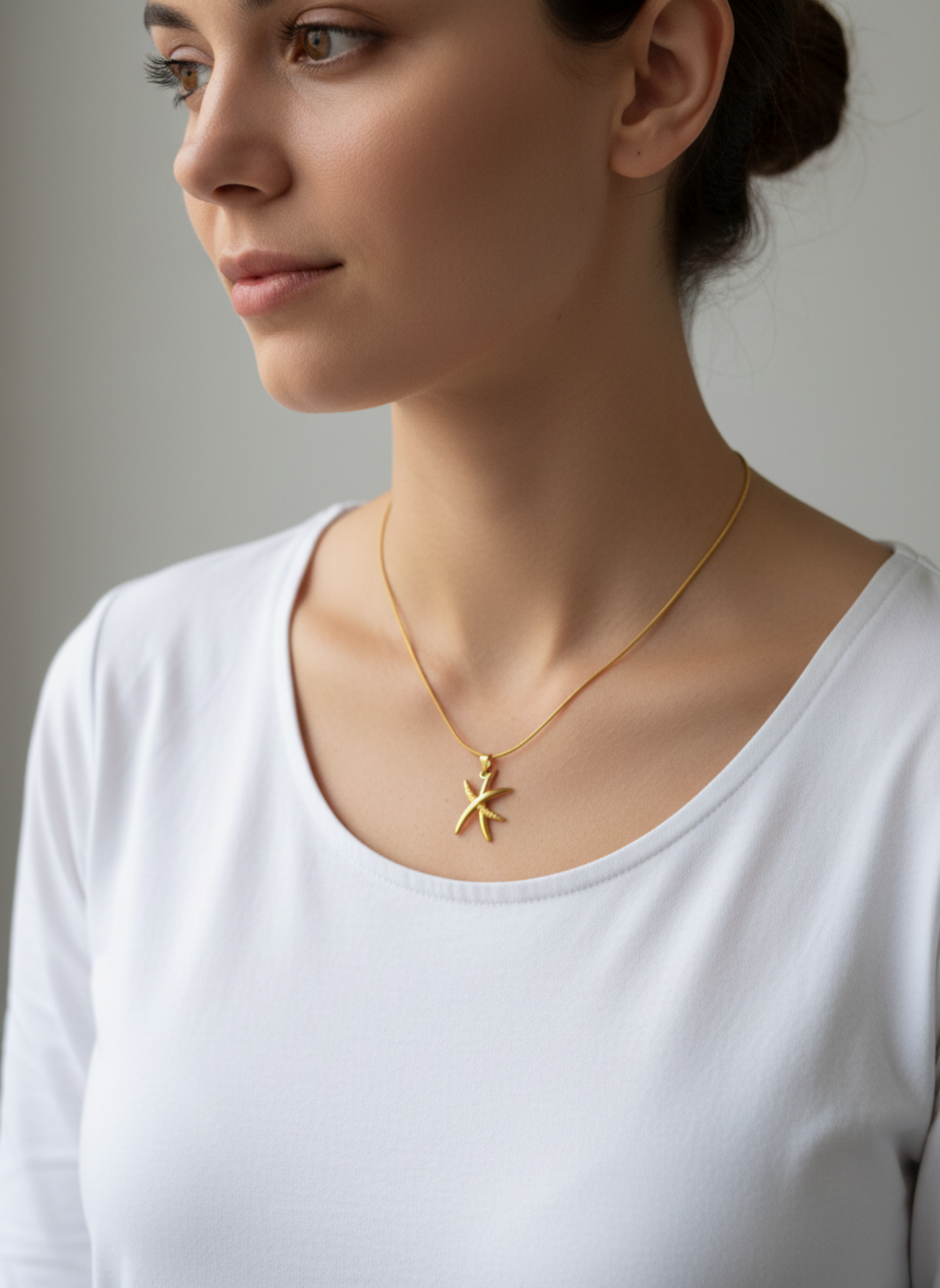 Gold Starfish Necklace