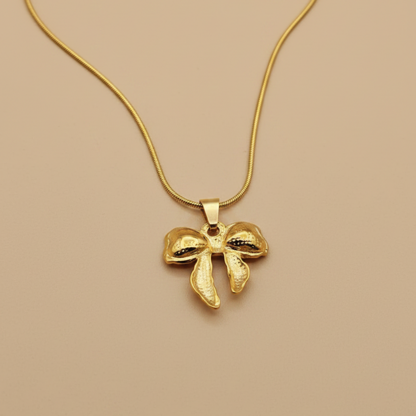 Gold Bow Necklace