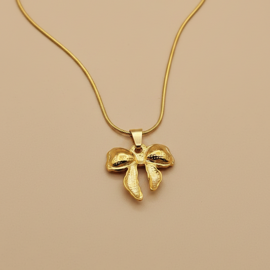 Gold Bow Necklace