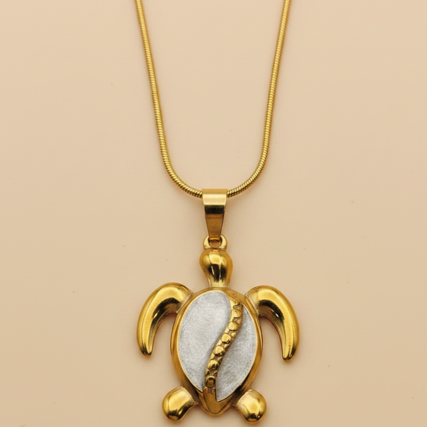 Marble Turtle Pendant Necklace