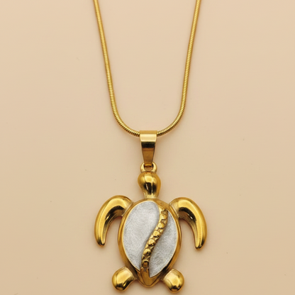 Marble Turtle Pendant Necklace