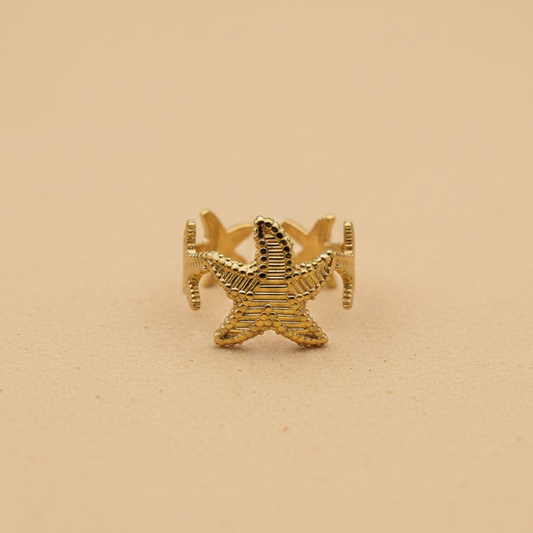 Gold Starfish Statement Ring