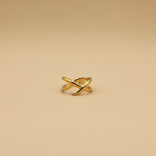 Gold Cross Wrap Minimal Ring