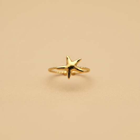 Gold Starfish Adjustable Ring