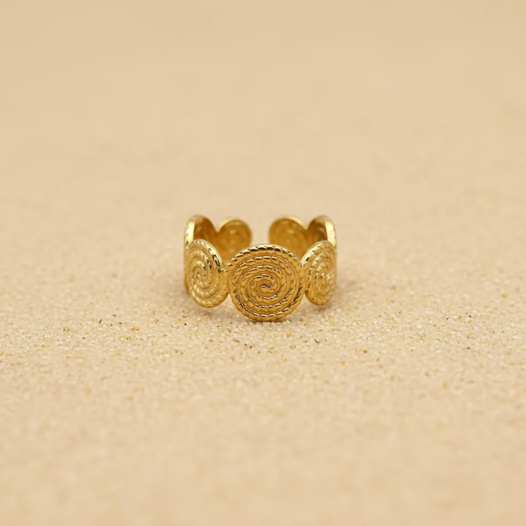 Gold Spiral Shell Adjustable Ring