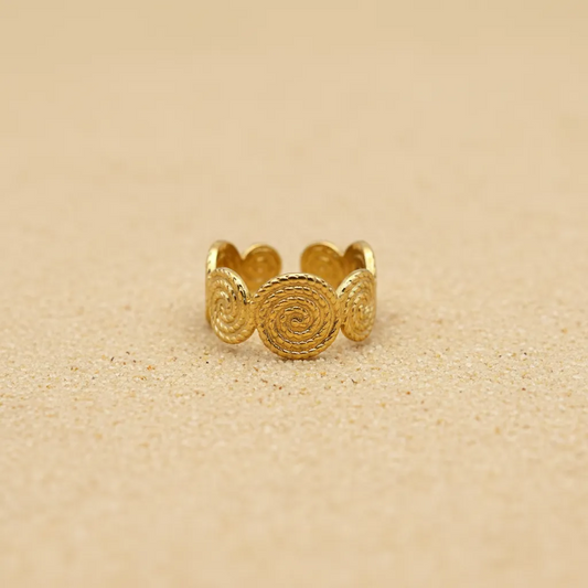 Gold Spiral Shell Adjustable Ring