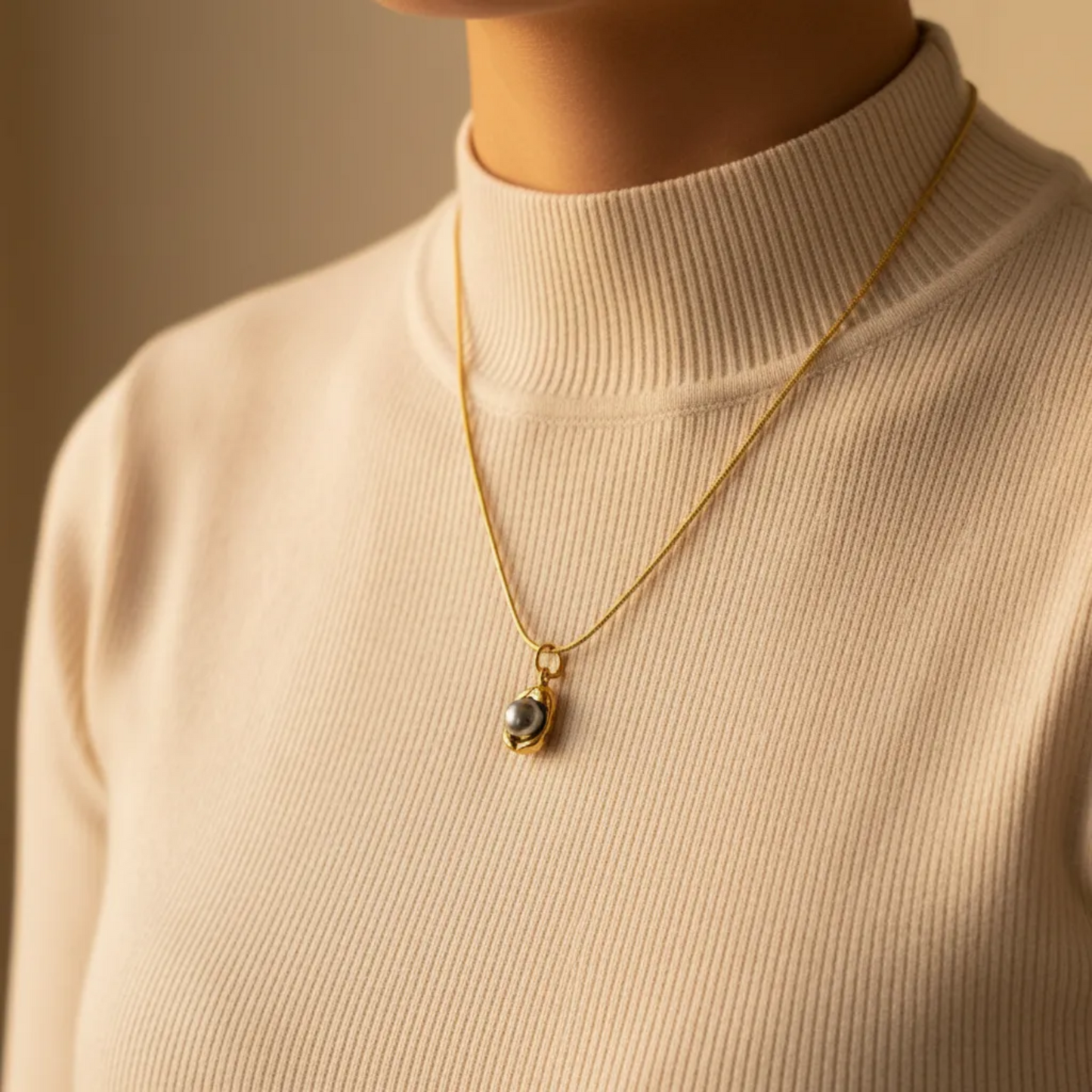 Silver Pearl Drop Pendant