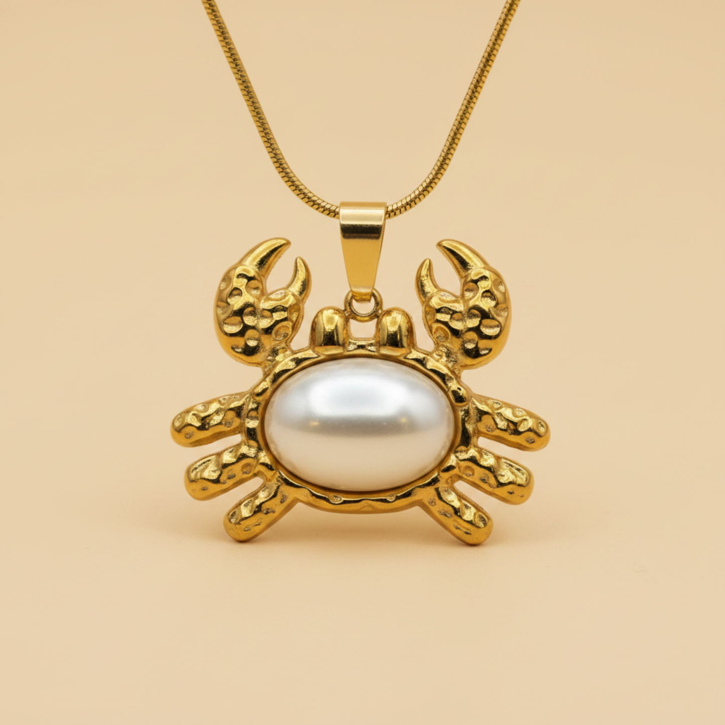 Pearl Crab Pendant Necklace
