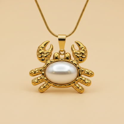 Pearl Crab Pendant Necklace