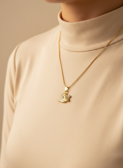 Golden Snail Charm Necklace