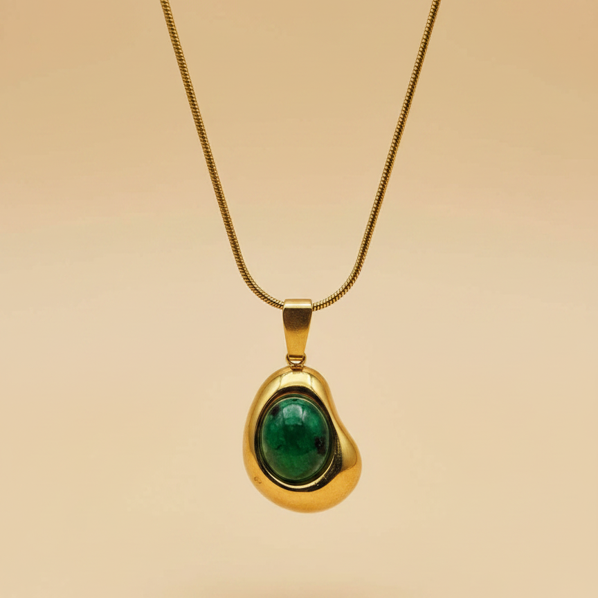 Organic Green Pendant Necklace
