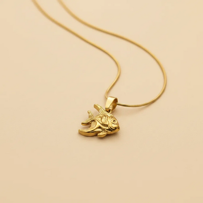 Gold Fish Pendant Necklace