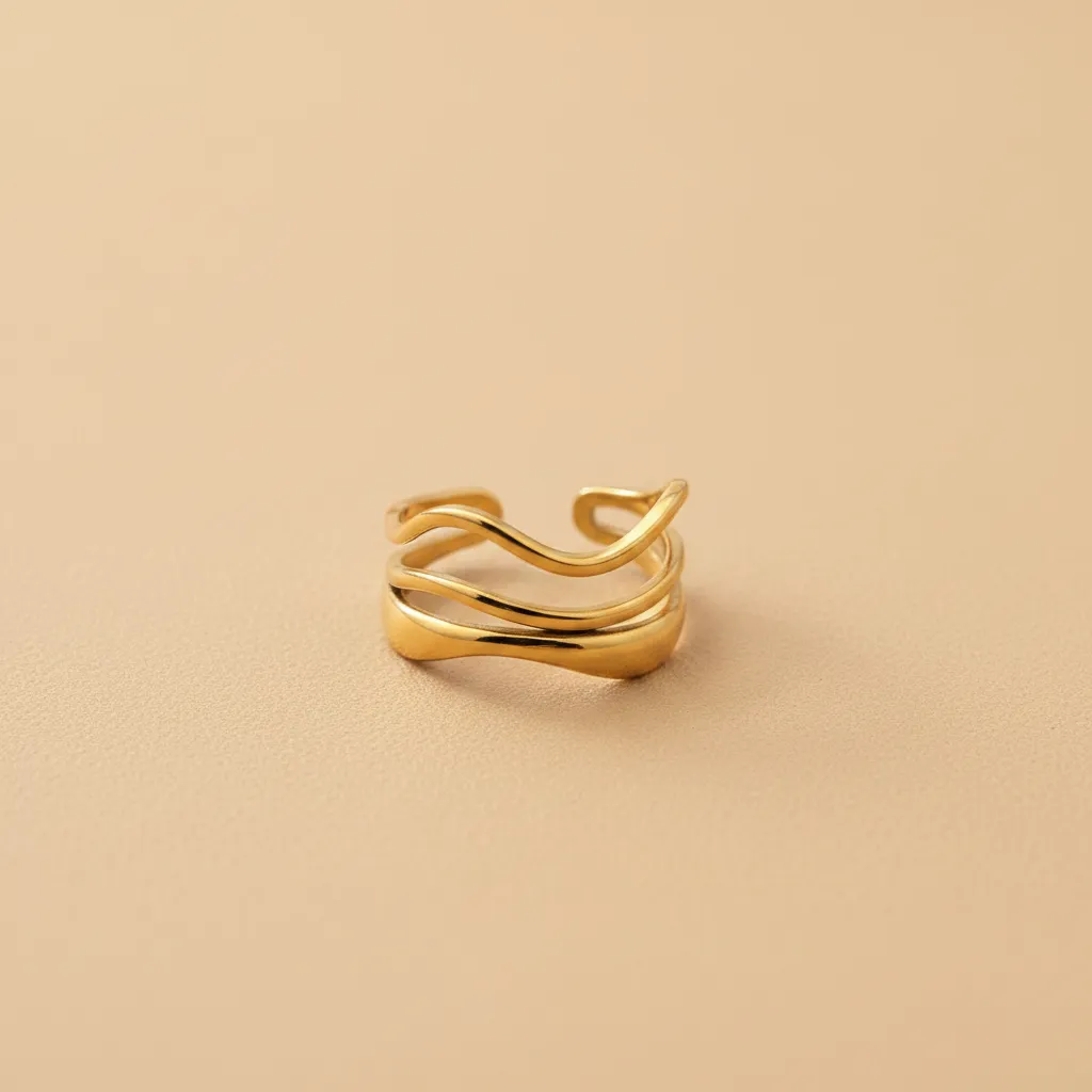 Bague ajustable Vague Douce en Or