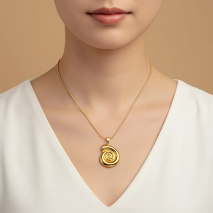 Gold Spiral Shell Necklace
