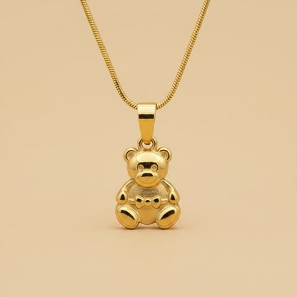 Gold Teddy Bear Necklace