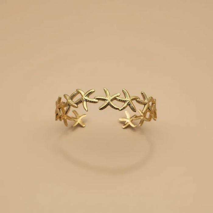 Gold Starfish Cuff Bracelet – Coastal Summer Bangle