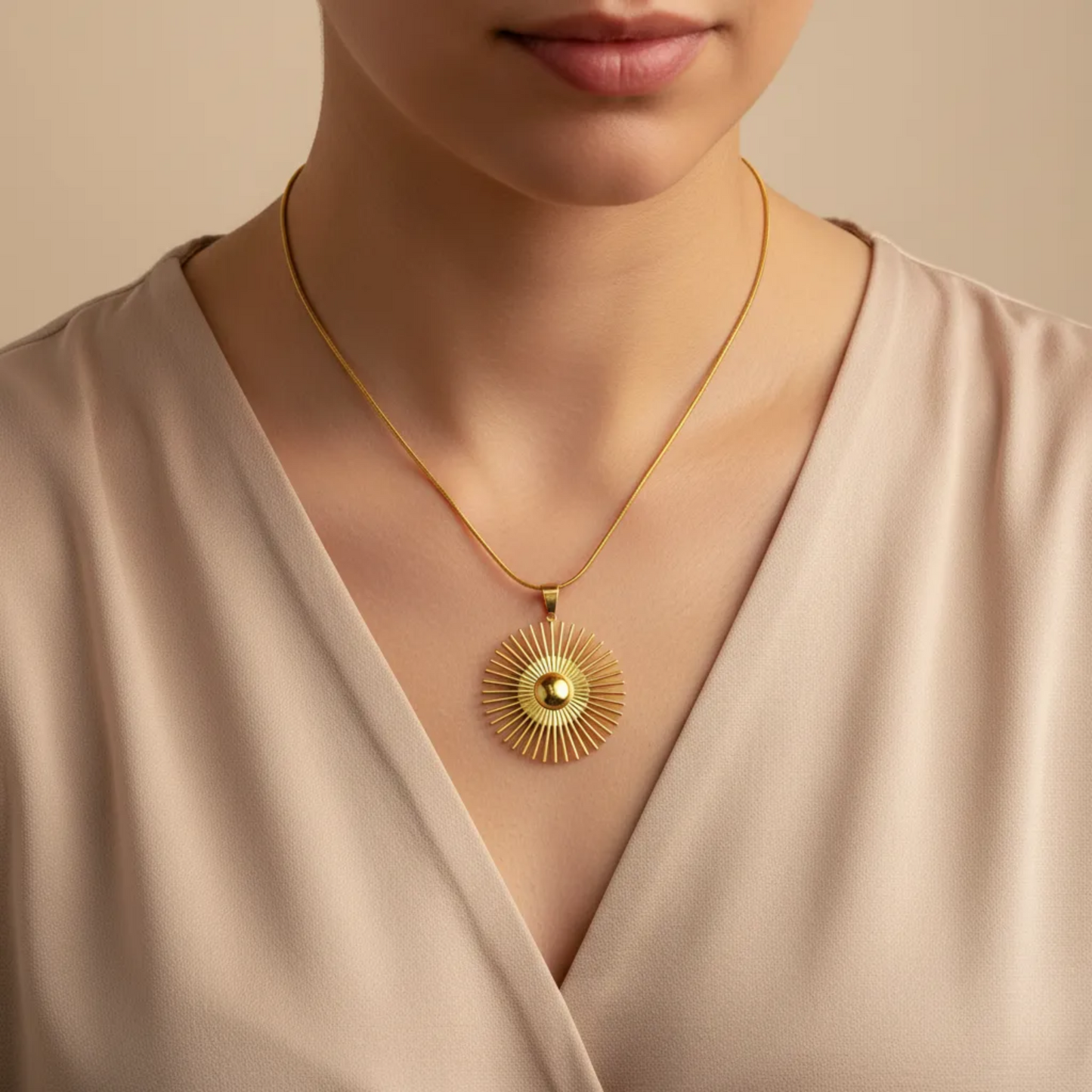 Gold Sunburst Necklace