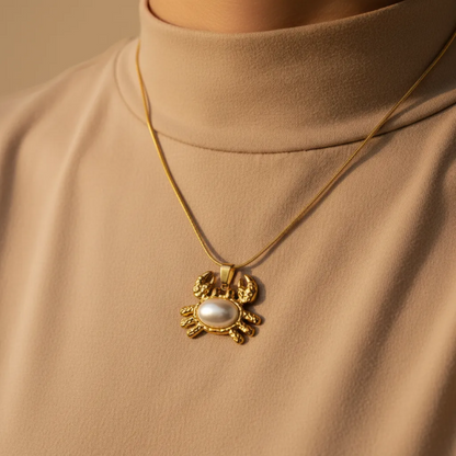 Pearl Crab Pendant Necklace