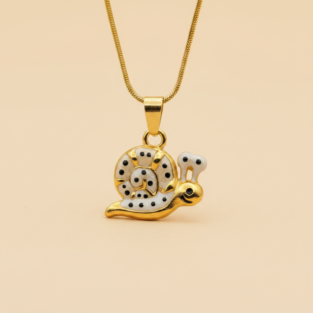 Golden Snail Charm Necklace
