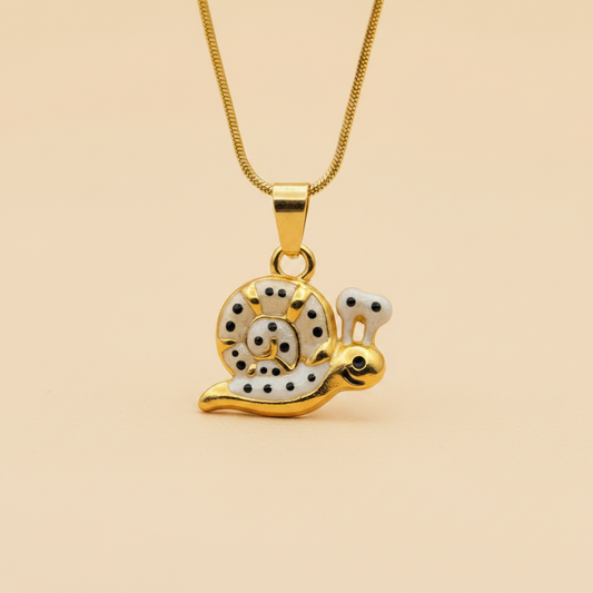 Golden Snail Charm Necklace
