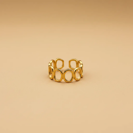 Gold Open Circle Adjustable Ring