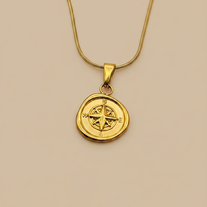 Gold Compass Necklace