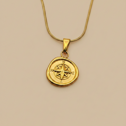 Gold Compass Necklace