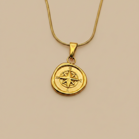 Gold Compass Necklace