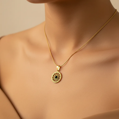 Sunburst Black Stone Necklace