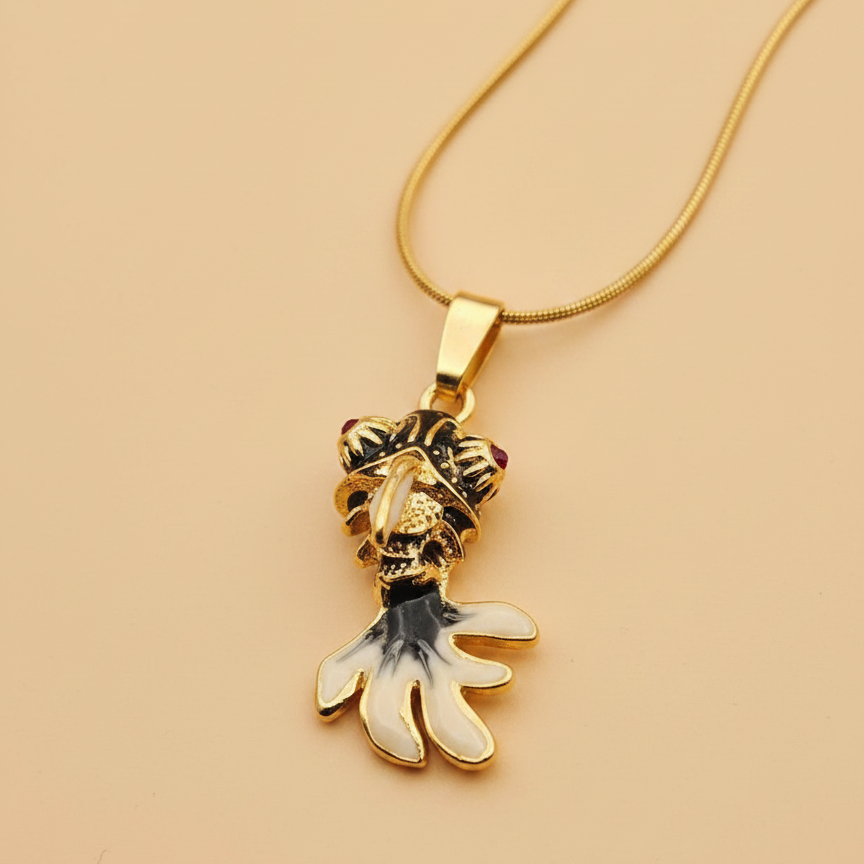 Black Fish Coral Pendant Necklace