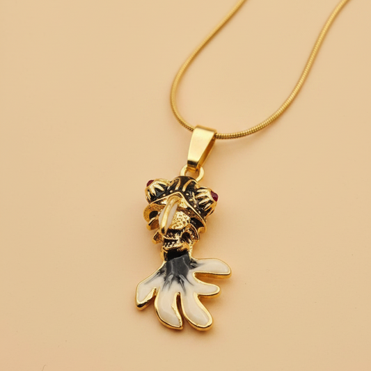Black Fish Coral Pendant Necklace