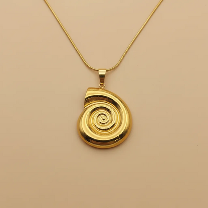 Gold Spiral Shell Necklace
